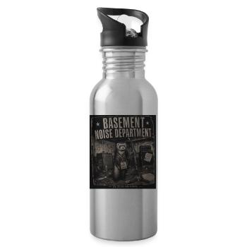 Basement Noise Department Punk Ferret Motiv LoFi - Trinkflasche mit integriertem Trinkhalm - Lightsilver - Rechts