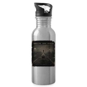 Municipal Goose Warning Gans Low-Fi Trend Sommer - Trinkflasche mit integriertem Trinkhalm - Lightsilver - Rechts