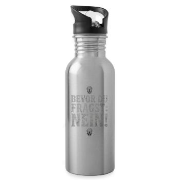 Bevor du fragst Nein Schädel Gothic - Trinkflasche mit integriertem Trinkhalm - Lightsilver - Rechts