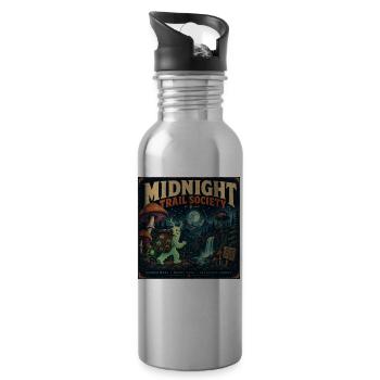 Bigfoot Spruch Geschenk für Outdoor-Fans Halloween - Trinkflasche mit integriertem Trinkhalm - Lightsilver - Rechts
