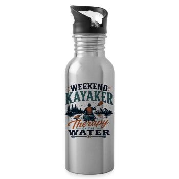 Wochenend-Kajakfahrer-Therapie auf dem Wasser - Trinkflasche mit integriertem Trinkhalm - Lightsilver - Rechts