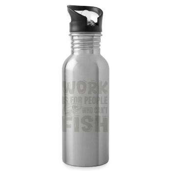 Angelhumor – Geschenk eines Fischerkollegen - Trinkflasche mit integriertem Trinkhalm - Lightsilver - Rechts