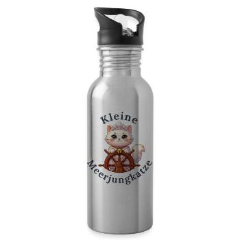 Kleine Meerjungkatze - Baby Katze - Trinkflasche mit integriertem Trinkhalm - Lightsilver - Rechts