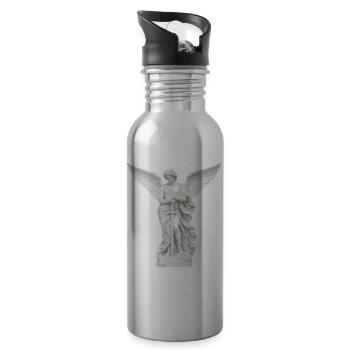 Himmlischer Schutzengel mit Schwert - Trinkflasche mit integriertem Trinkhalm - Lightsilver - Rechts