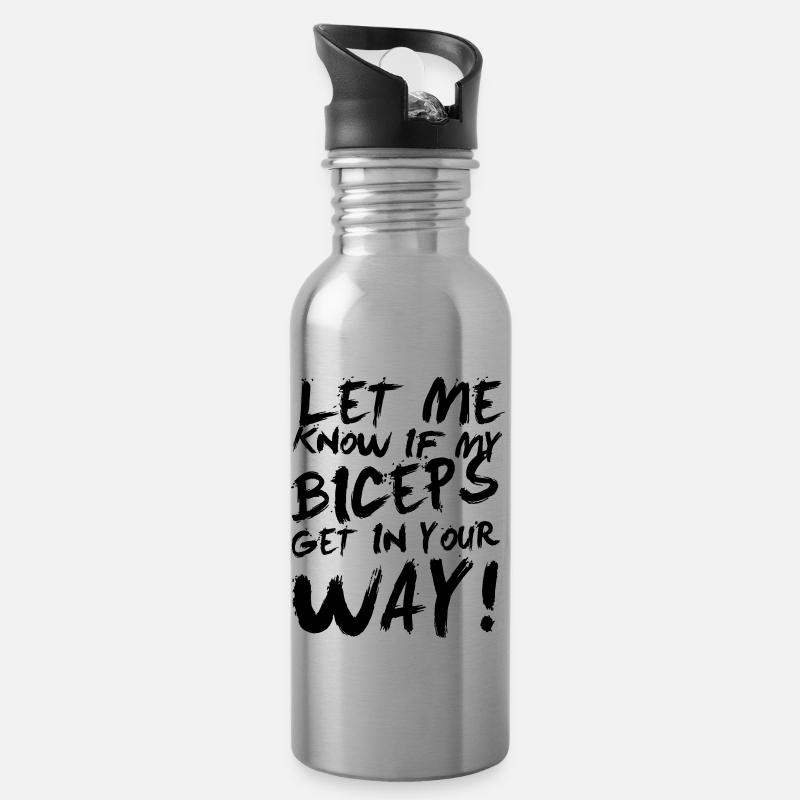 Let me know if my biceps get in your way! - Gourde avec paille intégrée - argent clair