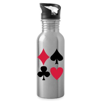 Poker - Trinkflasche mit integriertem Trinkhalm - Lightsilver - Rechts