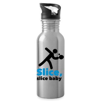 table tennis: slice, slice baby - Trinkflasche mit integriertem Trinkhalm - Lightsilver - Rechts