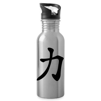 chinese_sign_strength_1c - Gourde avec paille intégrée - argent clair - Droite