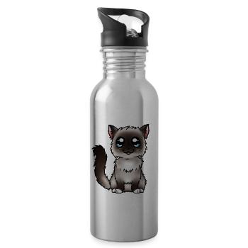 Birman - Seal Point - Gourde avec paille intégrée - argent clair - Droite