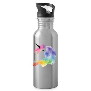 Unicorn - Trinkflasche mit integriertem Trinkhalm - Lightsilver - Rechts