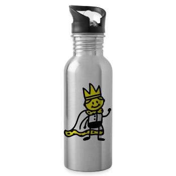 little king - Water bottle with straw - silver - Right
