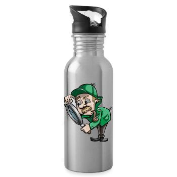 detective detektiv private eye investigator2 - Trinkflasche mit integriertem Trinkhalm - Lightsilver - Rechts