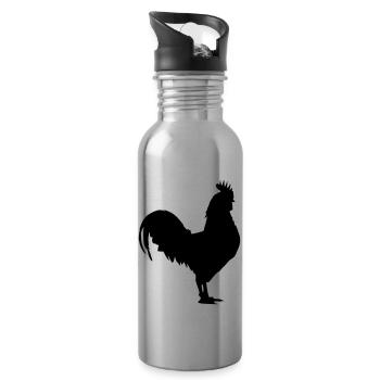 Hahn - Trinkflasche mit integriertem Trinkhalm - Lightsilver - Rechts