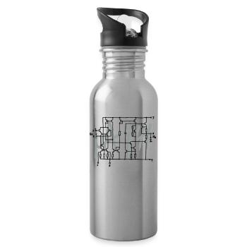 uA741 operational amplifier circuit diagram - Water bottle with straw - silver - Right