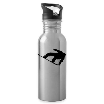 Cool snowboarder - Water bottle with straw - silver - Right