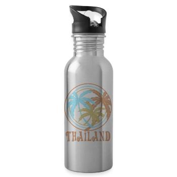 Thaïlande - Gourde avec paille intégrée - argent clair - Droite