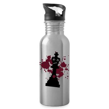 schach matt - Trinkflasche mit integriertem Trinkhalm - Lightsilver - Rechts