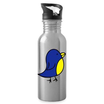cute-bird - Gourde avec paille intégrée - argent clair - Droite
