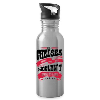 chelsea name thing you wouldnt understan - Water bottle with straw - silver - Right