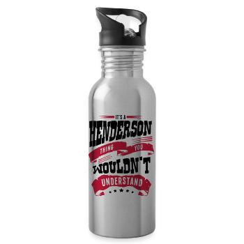henderson name thing you wouldnt underst - Water bottle with straw - silver - Right