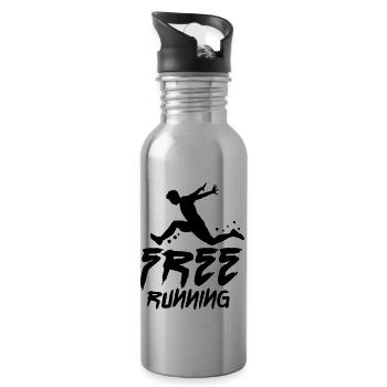 free running - Trinkflasche mit integriertem Trinkhalm - Lightsilver - Rechts
