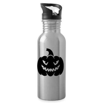 Pumpkin Halloween head / pumpkin halloween head - Water bottle with straw - silver - Right