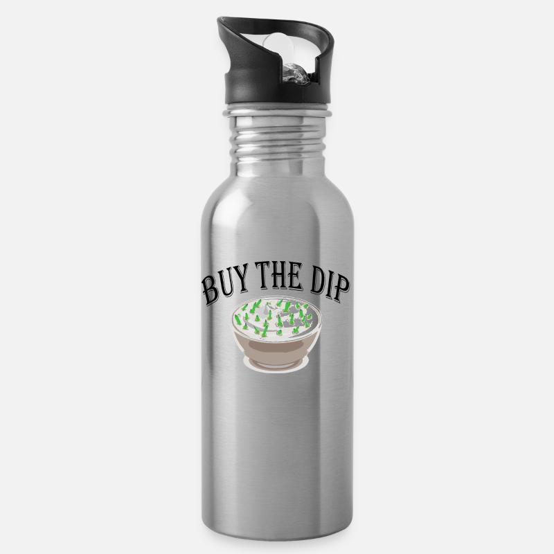 buy the dip - Trinkflasche mit integriertem Trinkhalm - Lightsilver