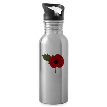 british legion poppy day - Gourde avec paille intégrée - argent clair - Droite