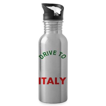 Going to Italy Italians Gift Sports Car - Water bottle with straw - silver - Right