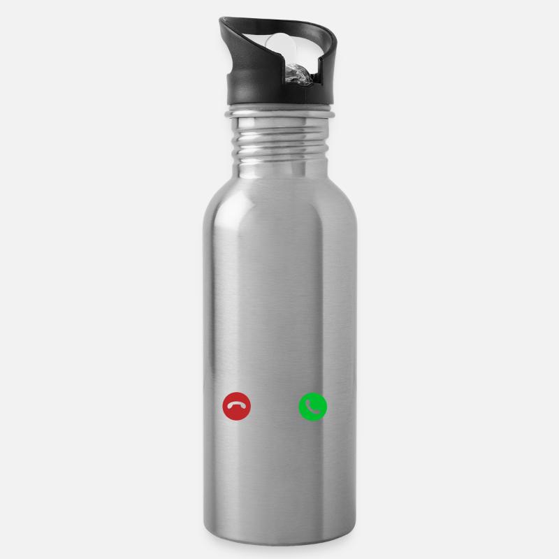 Mein Wohnwagen ruft - ich muss zum campen - Trinkflasche mit integriertem Trinkhalm - Lightsilver