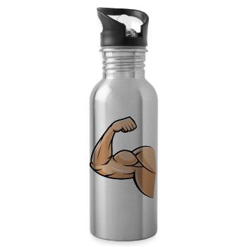 biceps muscle - Gourde avec paille intégrée - argent clair - Droite
