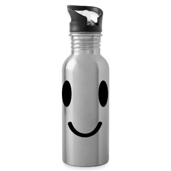 smile face - Trinkflasche mit integriertem Trinkhalm - Lightsilver - Rechts