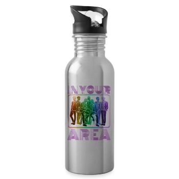KPop Area Group KPop KDrama Fan Idée cadeau - Gourde avec paille intégrée - argent clair - Droite