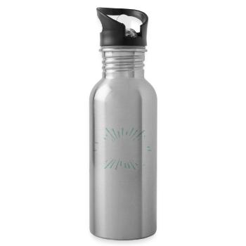 Fichtelgebirge Spruch Fichtelgebirgler - Trinkflasche mit integriertem Trinkhalm - Lightsilver - Rechts