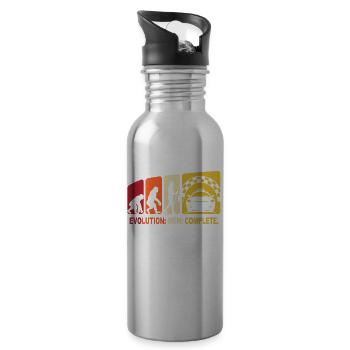 Taxi Driver Gift Taxi Evolution - Water bottle with straw - silver - Right