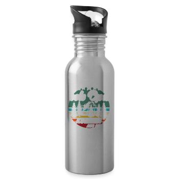 Fichtelgebirge Opa Fichtelgebirgler Opas - Trinkflasche mit integriertem Trinkhalm - Lightsilver - Rechts