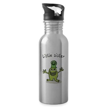 Little Sister | Kleine Schwester - Trinkflasche mit integriertem Trinkhalm - Lightsilver - Rechts