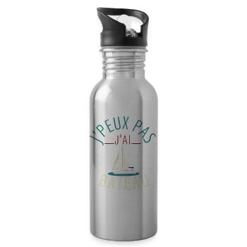 j'peux pas j'ai bateau - Gourde avec paille intégrée - argent clair - Droite