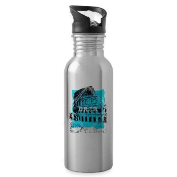 Rome Italy City Skyline Colosseum Home Love - Water bottle with straw - silver - Right