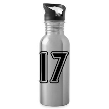 17 Number symbol - Water bottle with straw - silver - Right