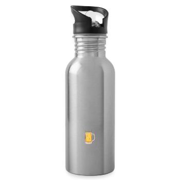 Tireur de litres cadeau humour alcool bière homme - Gourde avec paille intégrée - argent clair - Droite