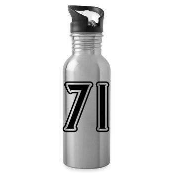 Symbole numérique 71 - Gourde avec paille intégrée - argent clair - Droite