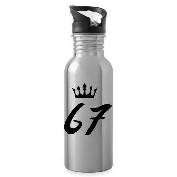 67 Number crown - Water bottle with straw - silver - Right