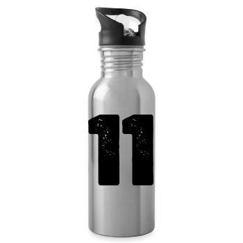 11 number jersey - Water bottle with straw - silver - Right