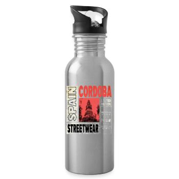 Cordoue Espagne Ville Skyline Vacances Été - Gourde avec paille intégrée - argent clair - Droite