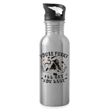 Drôle Grim Reaper Squelette Costume d’Halloween - Gourde avec paille intégrée - argent clair - Droite