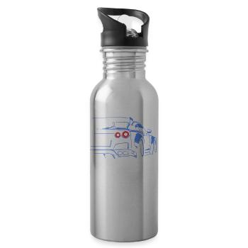course de voiture tuning - Gourde avec paille intégrée - argent clair - Droite