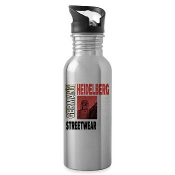 Heidelberg Allemagne Ville Skyline Home Love - Gourde avec paille intégrée - argent clair - Droite