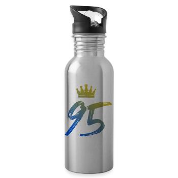 95 Couronne numérique - Gourde avec paille intégrée - argent clair - Droite