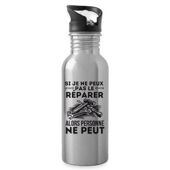 Bricoleur bricolage outils - Gourde avec paille intégrée - argent clair - Droite